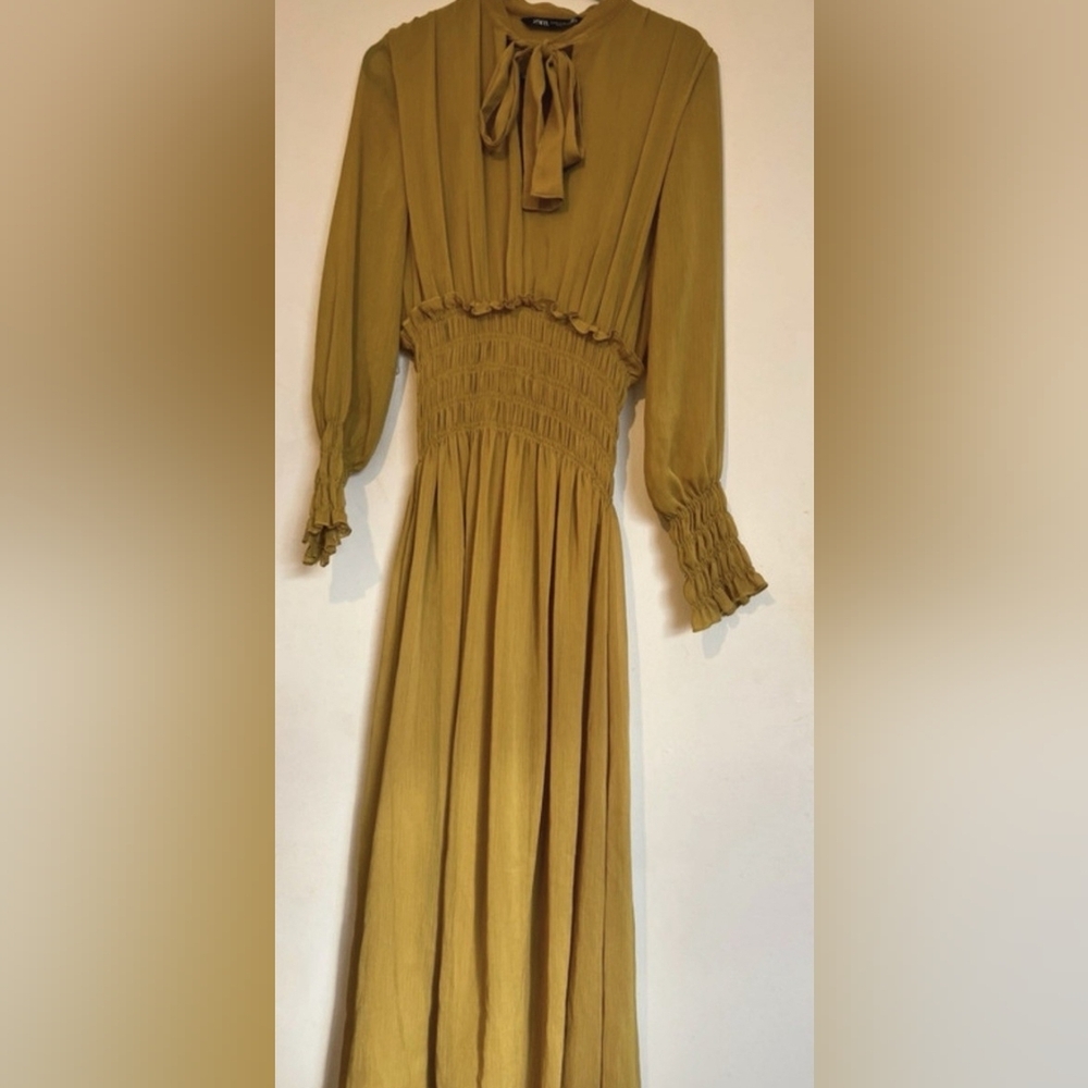 Elegant Mustard Yellow Maxi Dress - Picture 6 of 6